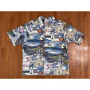 Reyn Spooner Blue Multi New York Yankees Print Button-Down Shirt